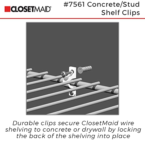 Closetmaid 7561 Shelf Clips For Concrete Installation, 12-Pack , White #TOP5