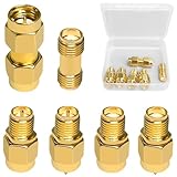 6 STK SMA Antennenadapter Kit, Koaxialadapter Anschlusskit, HF Adapter Kit, HF Steckverbinder, RF-Koaxialadapter Vergoldung Adapter für Funksignal-Verlängerungskabel, SMA-J、K、KE、IPEX