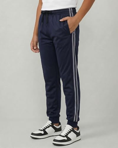 Image of Real Essentials 3 Pack: Boys' Athletic Jogger Sweatpants - Kids Teens Youth Active Sports Pants with Pockets (Sizes 5-18)