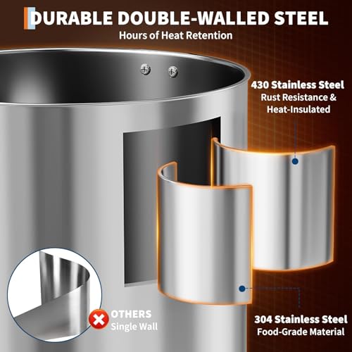 Image of 70-Cup Commercial Coffee Urn - 10l Large Stainless Steel Electric Coffee Maker with Double-Wall Insulation and Filter Basket - Suitable for Buffets, Catering, Parties, Weddings, and Business Events
