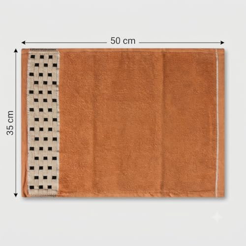 Image of Hand Towel Set of 6 (35x50 cm, 450 GSM) - Soft Cotton, Absorbent, Quick Dry - Bathroom, Wash Basin, Kitchen, Travel & Gym Face & Hand Towel for Men & Women-Multicolor