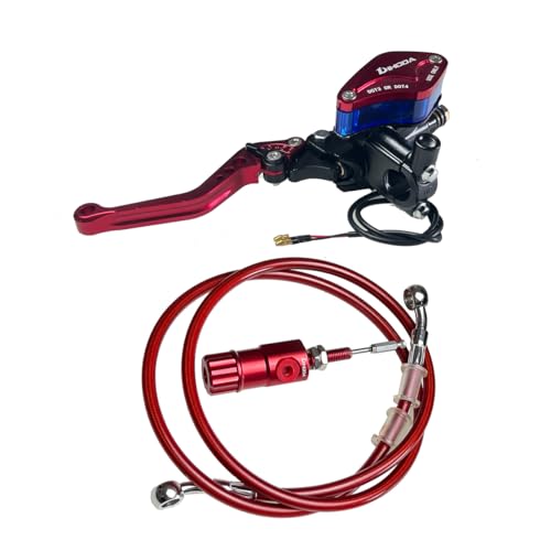 Levier de frein moto rouge 14mm : kit maître-cylindre gauche pour sport et scooter