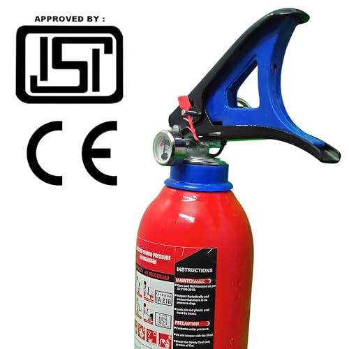Image of ABC Multipurpose Dry Powder Fire Extinguisher - ISI Certified, Portable & Easy to Use - for Home, Office, Car, Shop, Kitchen - Fire Safety Equipment (1kg)
