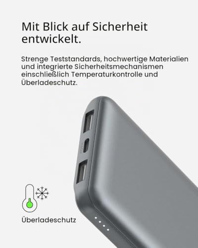 Belkin BoostCharge 10000mAh Power Bank mit USB C und USB A Ports – Grau – Ansicht 5