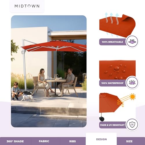 Image of Midtown Umbrellas Grande Square - 9 x 9 Ft Cantilever Umbrella
