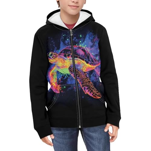 Sweat à capuche zippé pour garçons avec poches veste décontractée coton bleu - 2