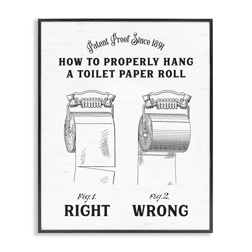 Papier toilette encadré Stupell format 50,8x40,6 cm avec cadre noir sobre