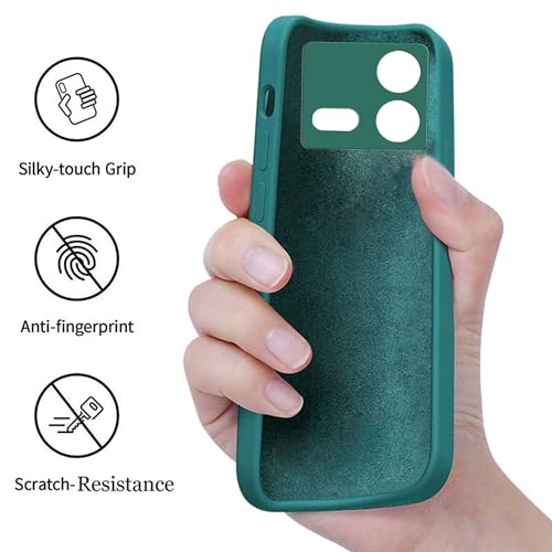 Image of A rtistque Liquid Silicone Back Cover Case for iQOO Neo 8 Pro 5G Shockproof TPU Soft Flexible with Camera Protection - Green