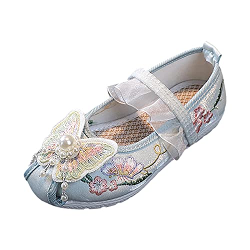 Kids Children Performance Shoes for Girls Flat Bottomed Embroidered Sandals Fashionable Antique Costume