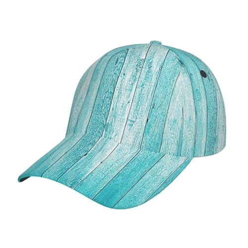 Papier peint texturé en planches de bois - Casquette de baseball unisexe - Style polo léger - Bord incurvé - Noir
