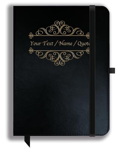 Image of Brown Cloud Personalized Black Leather Cover Notebook /Diary with Paper Bag Personalised /Customized Photographs /Message /Quote for Personal /Corporate Gift (10)