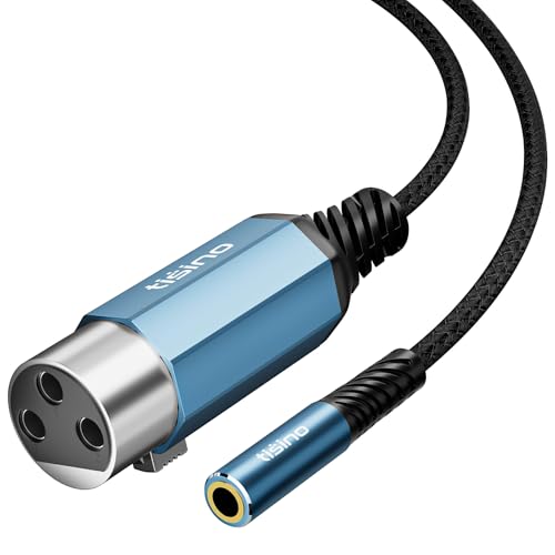 Tisino XLR Female to 3.5mm Stereo Jack Adapter - 1FT, Balanced Audio Converter XLR and 1/8 inch TRS Mini Jack Cables for Audio Interface, Mixing Console, Camera