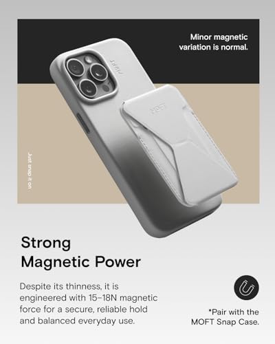 Image of MOFT Magsafe Wallet Stand Compatible with iPhone 16 /15 /14 /13 /12 Series, Angle Adjustment & MOVAS Phone Stand, Light Misty Cove