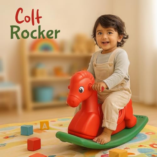 Image of PLAYGRO Colt Ride-On Toy for Kids | Toddler Baby Rocker Toys with Safety Backrest to Support Kids | Indoor Outdoor Fun | 25kg Capacity | Age Group (12-36 Months) for Boys & Girls