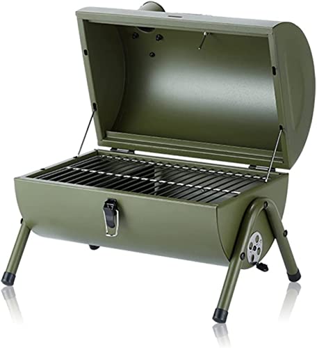 MIIKHI Parrilla de gas portátil de carbón plegable para barbacoa, parrilla de carbón para barbacoa de mesa, parrilla de carbón para acampar al aire libre, jardín, patio trasero (Gr?n A)
