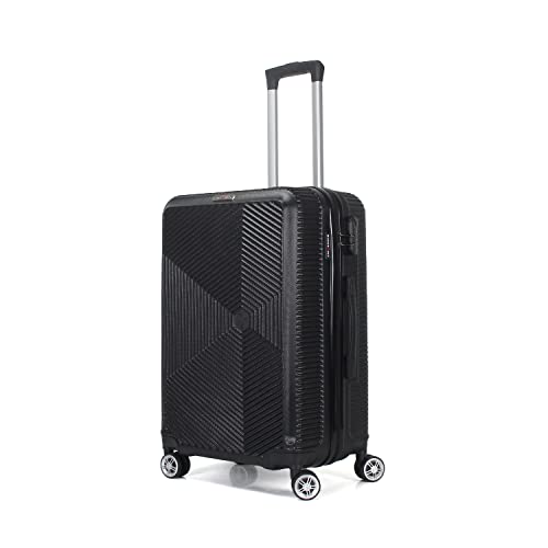 TROLLEY ADC Valise Grande Taille 4 Roues 75cm ABS Rigide - Luton - Superfly (Black) Cover