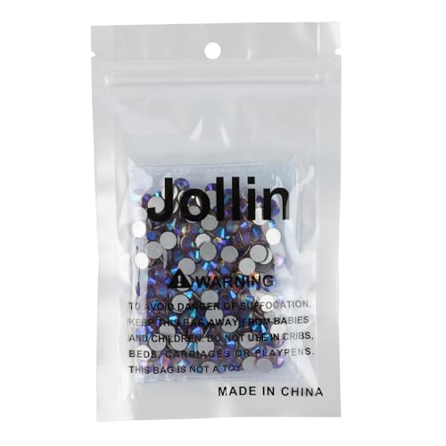 Image of Jollin Glue Fix Crystal Flatback Rhinestones Glass Diamantes Gems for Nail Art Crafts Decorations Clothes Shoes 1.6mm (ss4 2880pcs, Light Purple AB)
