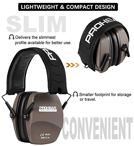 Image of PROHEAR 016 NRR 26dB Shooting Ear Protection, Slim Passive Earmuffs