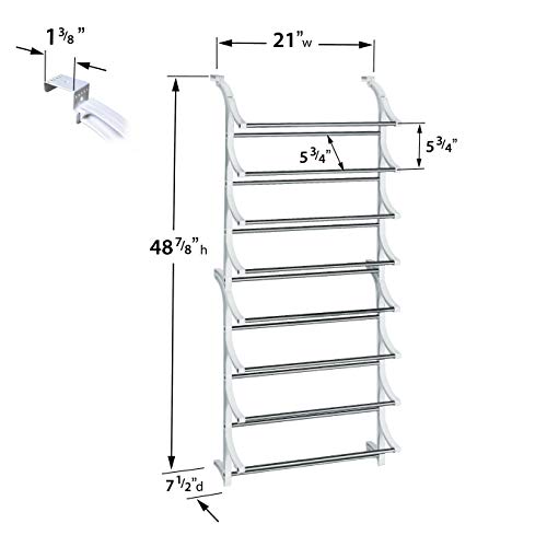Lynk 24 Pair Over Door Shoe Rack - White - Thumbnail 2