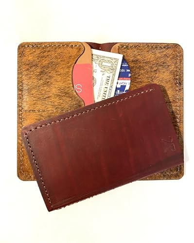 ,Made In The USA, Big Cowboy Wallets, Hand Crafted Full Grain Latigo Leather Western, Rodeo, Long Bifold Wallets, 7 Inches Long/4.25 inches wide/0.5 inches thick, Reddish Brown4