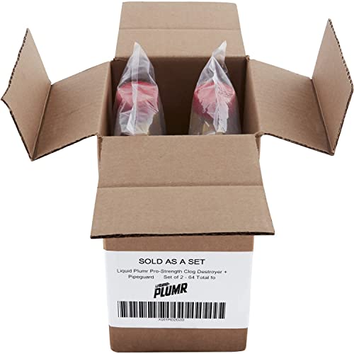 Liquid-Plumr Pro-Strength Full Clog Destroyer Plus Pipeguard, 32 Oz Bottles - 2 Pack #TOP7