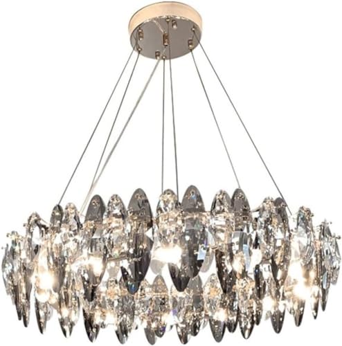 Lustre moderne en cristal de 55 cm qui apporte une élégance unique au salon