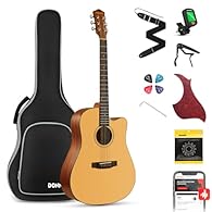 🎸【RIGHT-HANDED ACOUSTIC CUTAWAY GUITAR 】Donner Acoustic Guitar is a guitar kit Intended for right-handed and suitable for adult professional performers and adult beginners. Every guitar starter can make their music with Donner! 🎸【SPUCE MAHOGANY】 Donn...