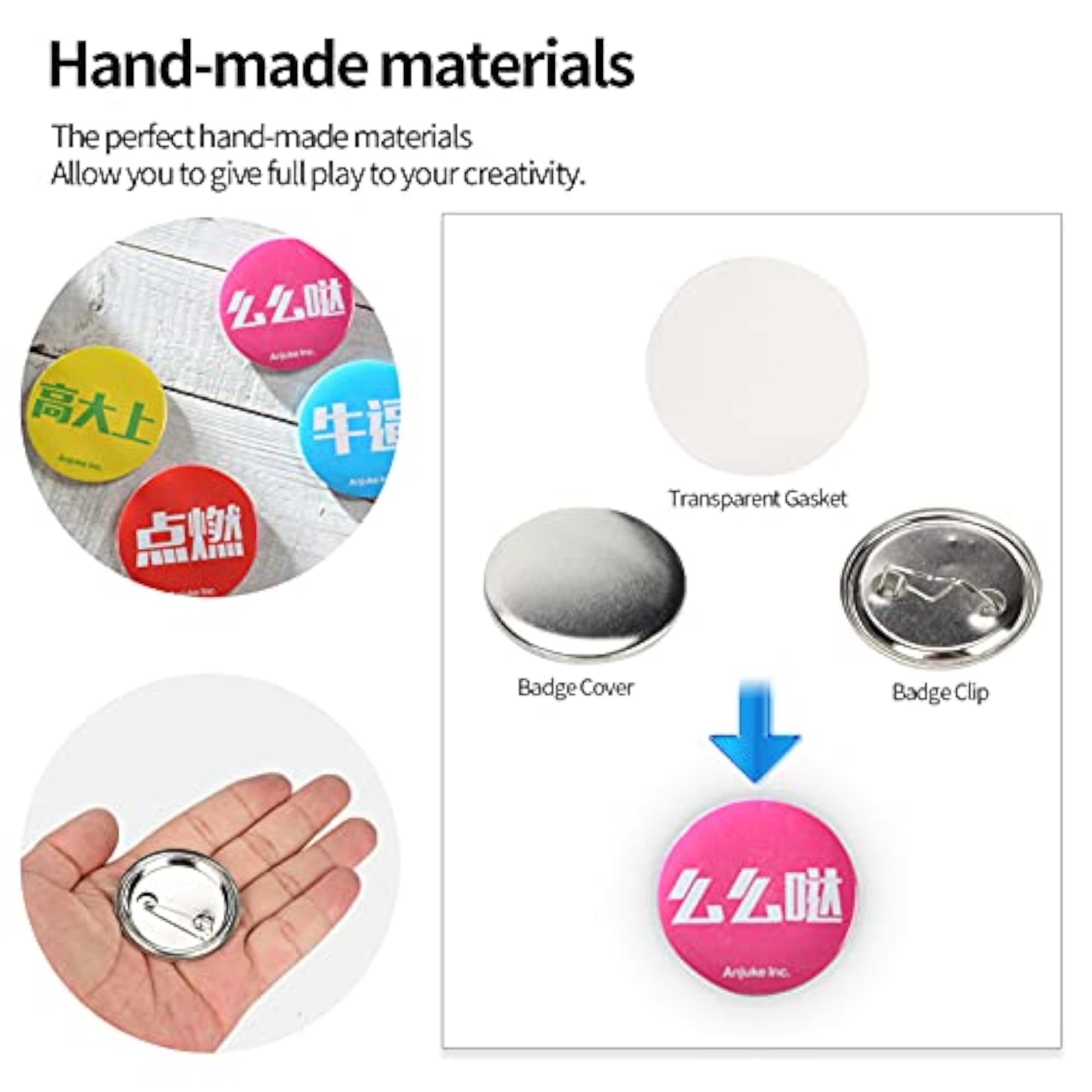 100pcs Blank Badge Button Pin Brooch for DIY Crafting