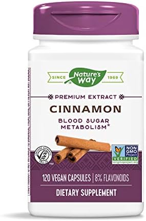 Nature's Way Premium Extract Cinnamon Standardized to 8% Flavonoids 120 Vcaps