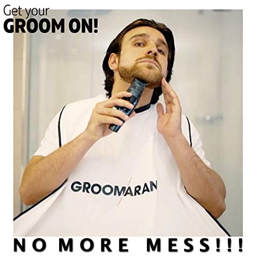 Beard Bib GROOMARANG Beard Catcher Shaving Apron for Men - PLUS Beard Shaping Comb Template Beard Bib GROOMARANG Beard Catcher Shaving Apron for Men - PLUS Beard Shaping Comb Template