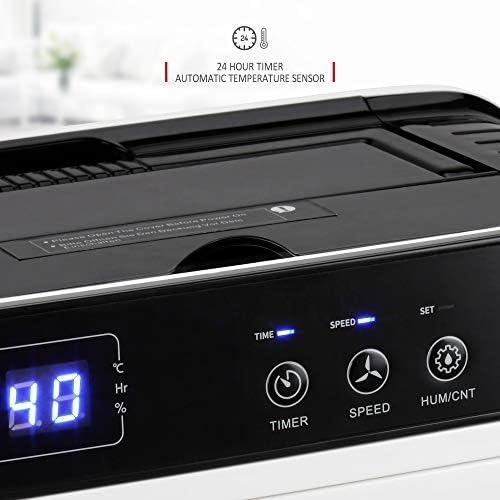 NETTA 12L/Day Low Energy Dehumidifier - Digital Control Panel, Air Filter, Continuous Drainage, Auto Restart, Timer, 1.5L Water Tank - For Home & Office, Damp Mould Control, Laundry Cloth Drying