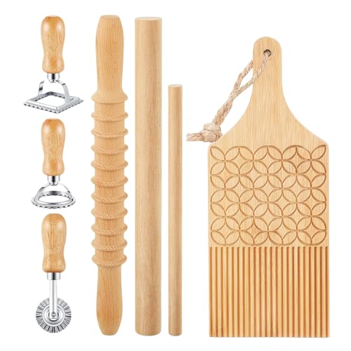 Gnocchi and Ravioli Making Set Includes Wood Board Rolling Pin Handmade Pastas Set Suitable for Home and Kitchen Use Baking Accessories