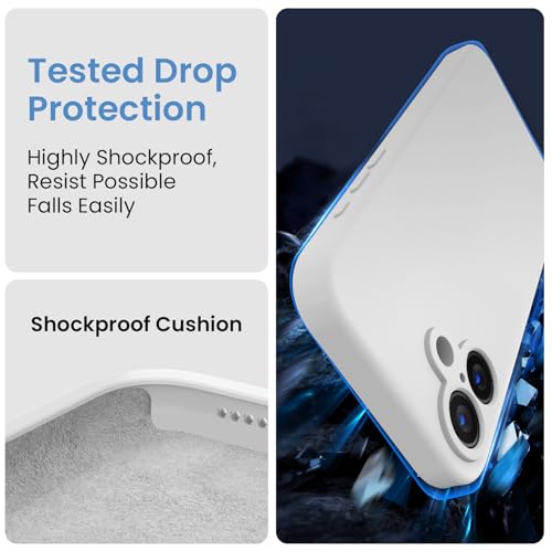 Image of FireNova Designed for iPhone 16 Plus Case, Silicone Upgraded [Camera Protection] Case, Soft Anti-Scratch Microfiber Lining Inside, 6.7 inch, White