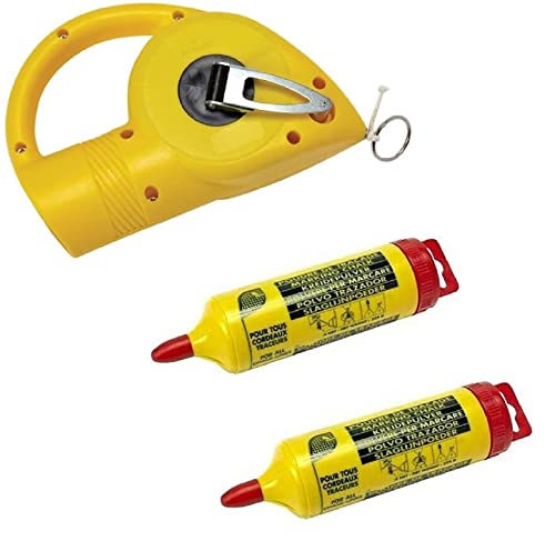 Maxi Chalk Line 30mtr Road/Roof Marking c/w 2No Chalk Flasks Yellow