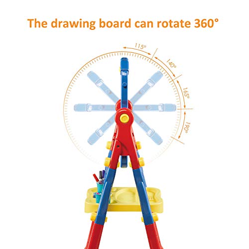 NextX Kids Easel Adjustable Double Sided Magnetic Dry Erase Board and Chalk Board Educational Toys Art Easel with Art Supplies Accessories for Kids - Thumbnail 5