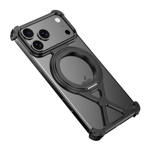 Coque metal magnetique iPhone 16 Pro noir dos nu au design epure