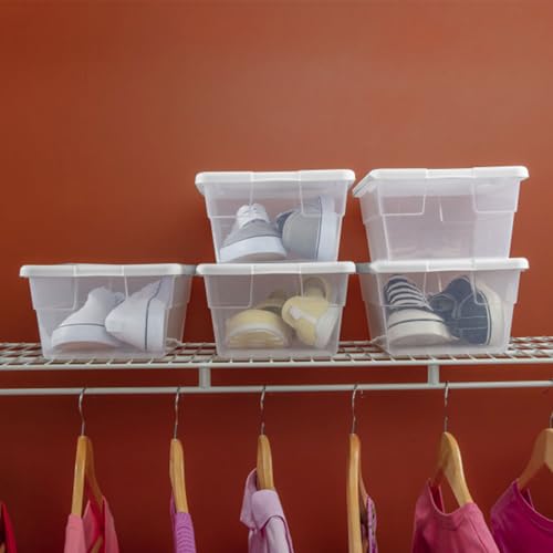 Image of Sterilite 36-Pack 6 Quart Storage Box, Stackable Clear Plastic Bins with Snap-On Lids - Heavy-Duty Organizing Containers for Closet, Bathroom, and Office