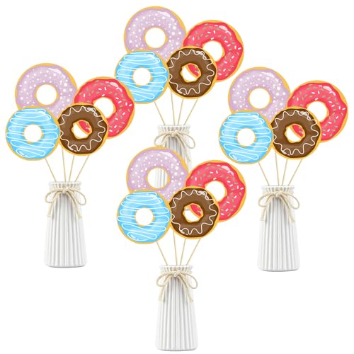 Image of Doughnut Party Centerpiece Sticks,Donut Birthday Party Decorations Summer Sweet Grow Up Party Table Sign .Set of 16