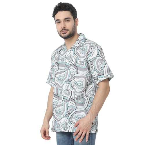 Image of Spykar Men's Relaxed Fit N /A Half Sleeve Printed Casual Shirts