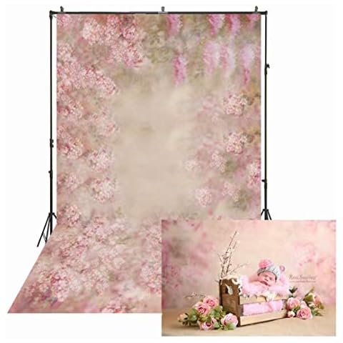 NIVIUS PHOTO 150x200cm Colorful Fantasy Background Pink Painting Flower Backdrop for Photography Baby Shower Backdrop Maternity Shoots Newborn Photo Studio Background Seamless XT-6760 Cover