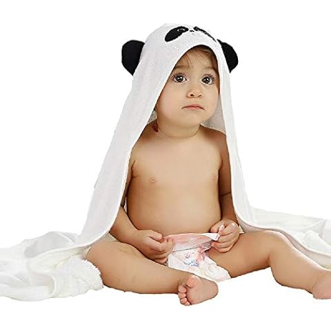 100% Bamboo Hooded Premium Soft Baby Bath Towel for Kids & Babies - Included Washcloth, Panda Cover
