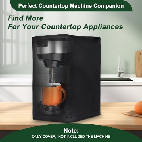 Image of Coffee Maker Cover, Universal Waterproof Shield for Countertop Appliances in Home, Garage and Office, Black