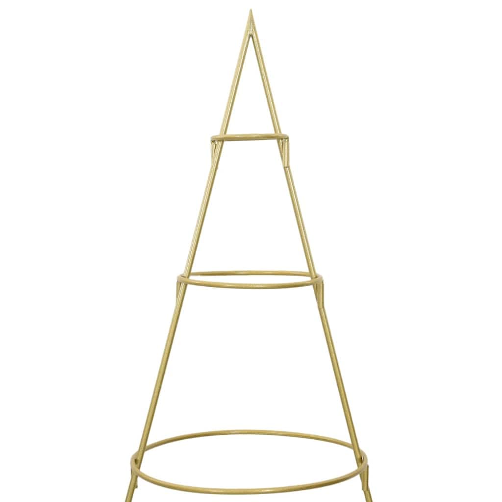 vidaXL Árbol de Navidad de Metal con Soporte Dorado 180 cm