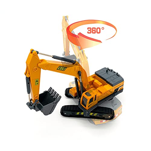 Image of DEUSON ECOM Unbreakable Crane Model Construction Excavator Engineering Vehicle Friction Powered 360 Moving Parts Inertia Toys Trucks Building Vehicles for Kids 2 Years and Above