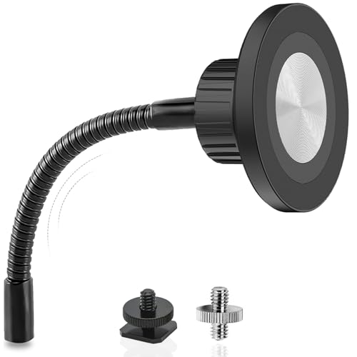 Ring Light Phone Holder Attachment, Strong Magnetic Phone Holder for Ring Light and Tripod Stand, Flexible Cell Phones Tripod Mount Adapter for MagSafe iPhone 16 15 14 13 12 Series and Android Phones