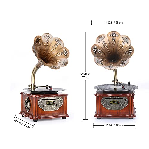 ASDNN Platine Vinyle Tout en Un phonographe Vintage, Tourne-Disque rétro, Gramophone nostalgique, pour LP avec Corne de… - Les Beatles, Paul McCartney, John Lennon, RIngo Starr, George Harrison ASDNN Platine Vinyle Tout en Un phonographe Vintage, Tourne-Disque rétro, Gramophone nostalgique, pour LP avec Corne de… – Image 6