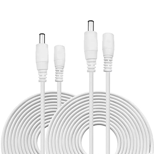 Tonton Lot de 2 câbles d'extension d'alimentation 10 m 2,1 mm x 5,5 mm compatible avec adaptateur 12 V CC Cover