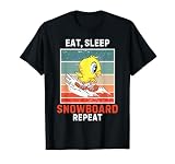Retro Duck Eat, Sleep Snowboard Repeat Vintage-Snowboard T-Shirt
