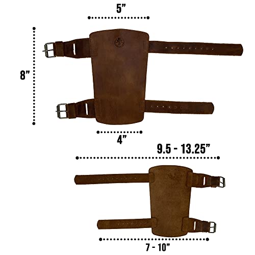 Valhalla Gear, Archery Arm Guard Handmade From Full Grain Leather - Forearm Protector, Adjustable Straps, Archer Essentials - Bourbon Brown #TOP5