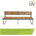 OUTLIV. Gartenbank Floris 3-Sitzer Akazie & Stahl
